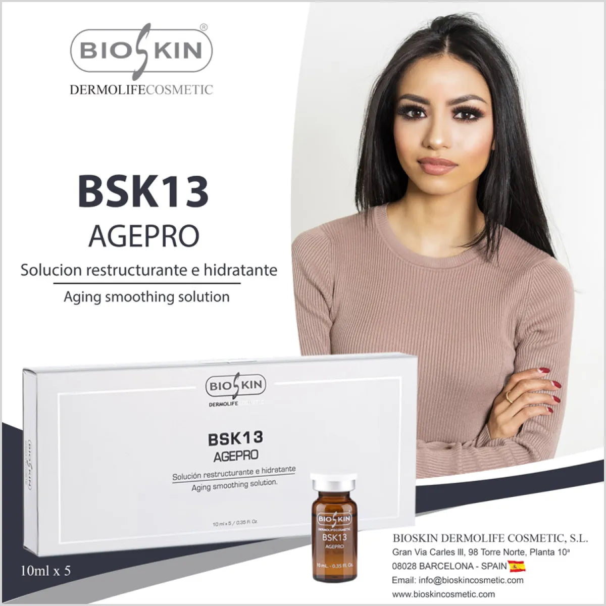 BIOSKIN - BSK13 AGE PRO Meso Serum for Anti Aging and Skin Tightening - Made in Spain