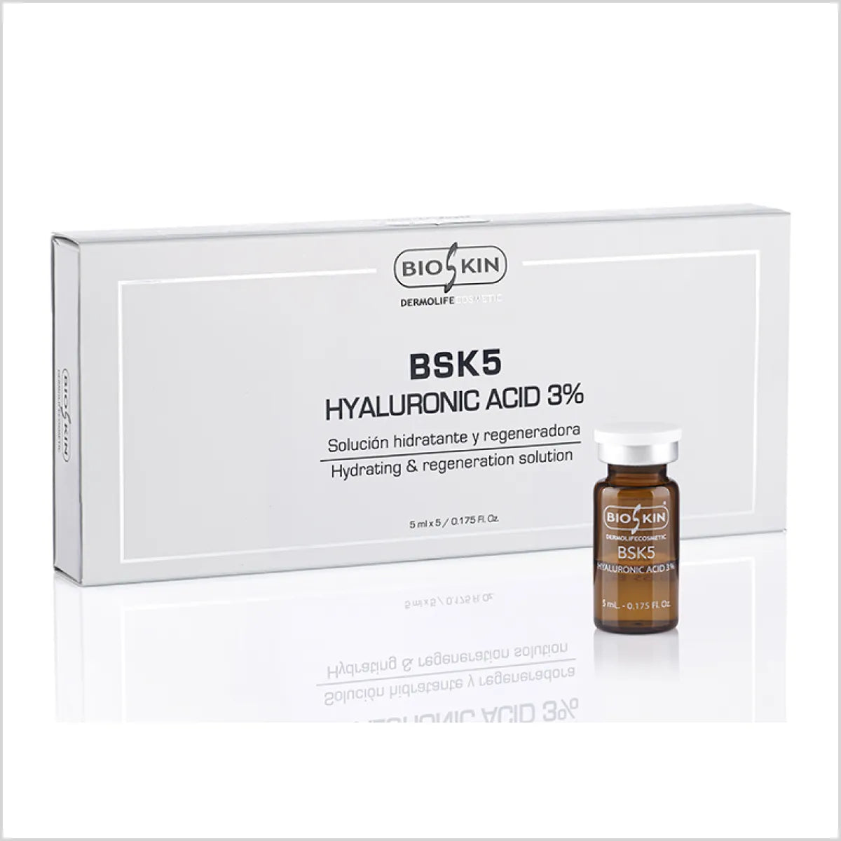 BIOSKIN - BSK5 HYALURONIC ACID 3% for Fine Lines & Wrinkles Treatment - Made in Spain