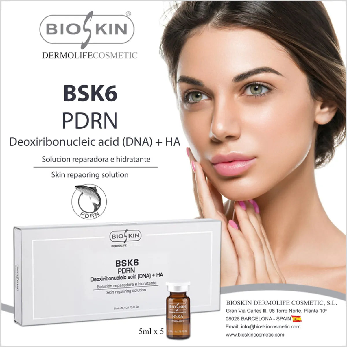 BIOSKIN - BSK6 PDRN PRO for Skin Repairing with Salmon DNA - Made in Spain
