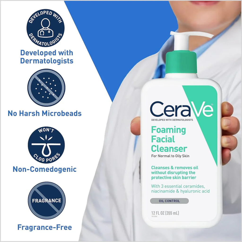 CeraVe Foaming Facial Cleanser 237ml - Made in USA