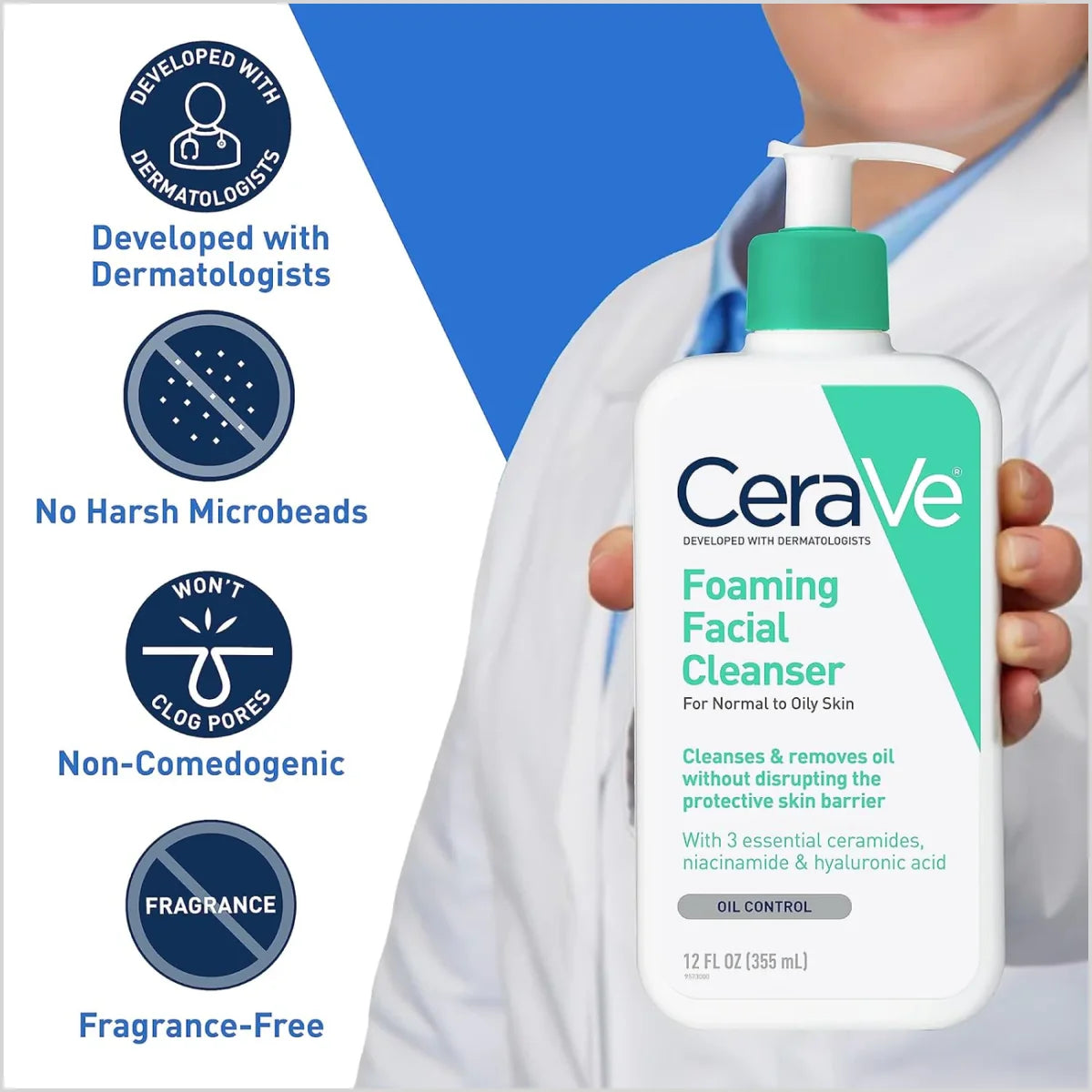 CeraVe Foaming Facial Cleanser 237ml - Made in USA
