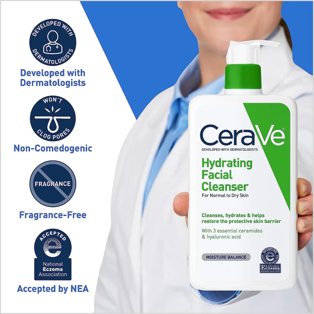 CeraVe Hydrating Facial Cleanser 237ml - Made in USA