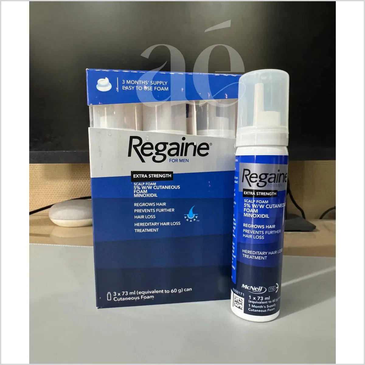 Men's Rogaine/Regaine 5% Minoxidil Foam for Hair Loss and Hair Regrowth