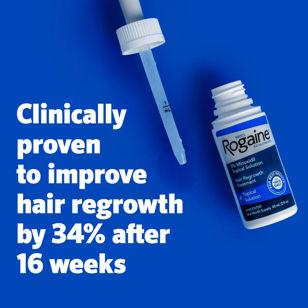 Men's Rogaine/Regaine Minoxidil Topical Solution - Extra Strength 5% - Hair Loss and Regrowth