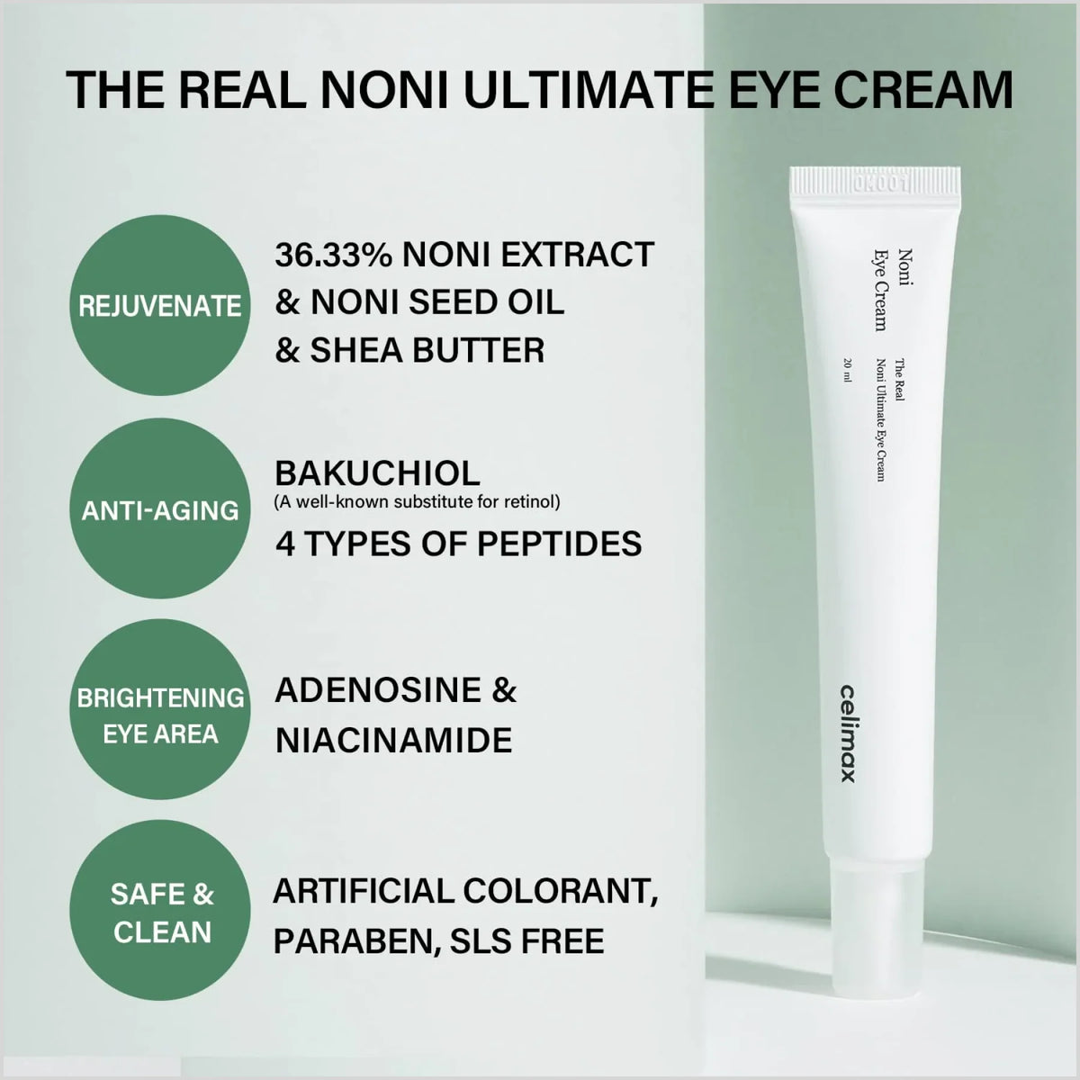 Celimax Real Noni Ultimate Eye Cream 20ml - Made in Korea