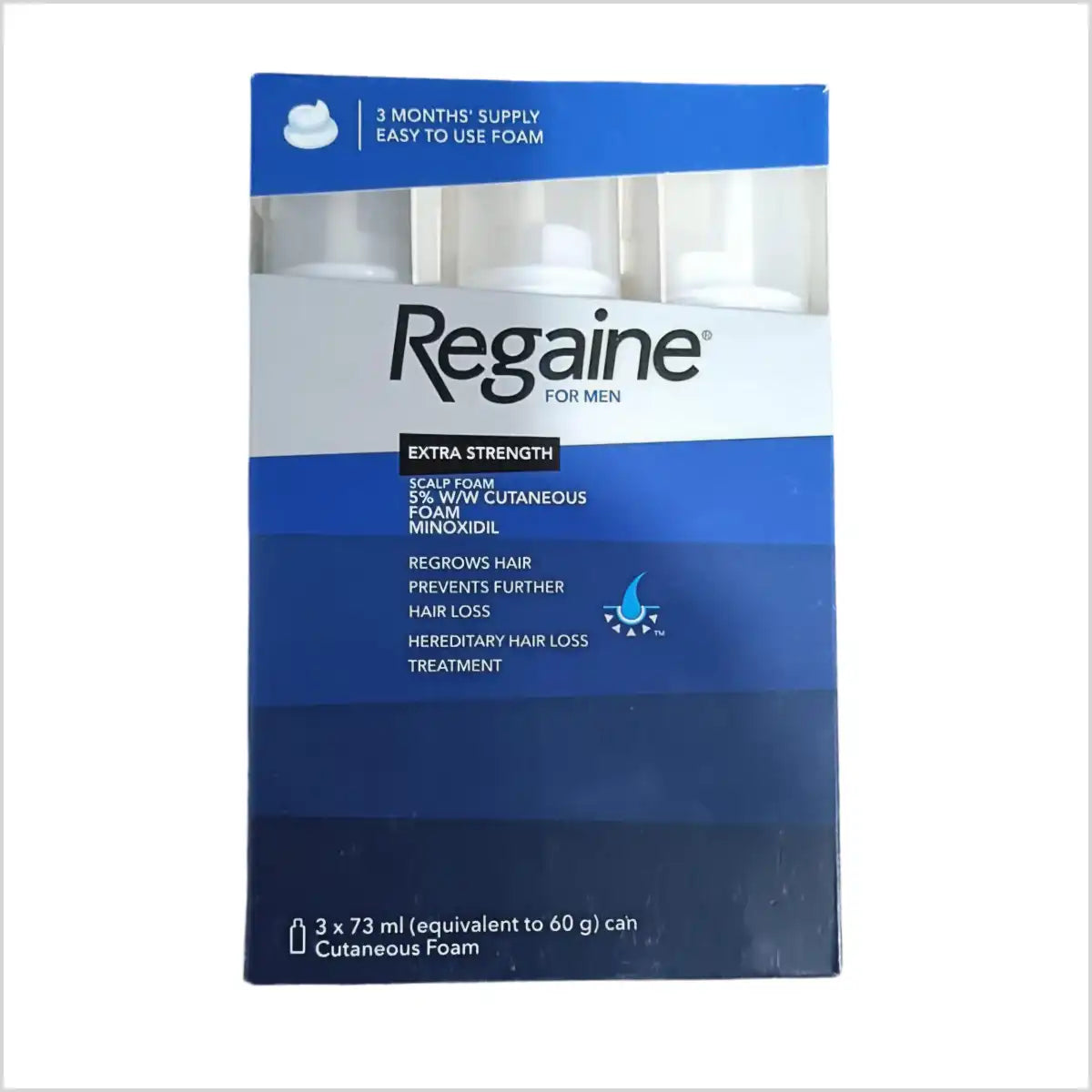 Men's Rogaine/Regaine 5% Minoxidil Foam for Hair Loss and Hair Regrowth